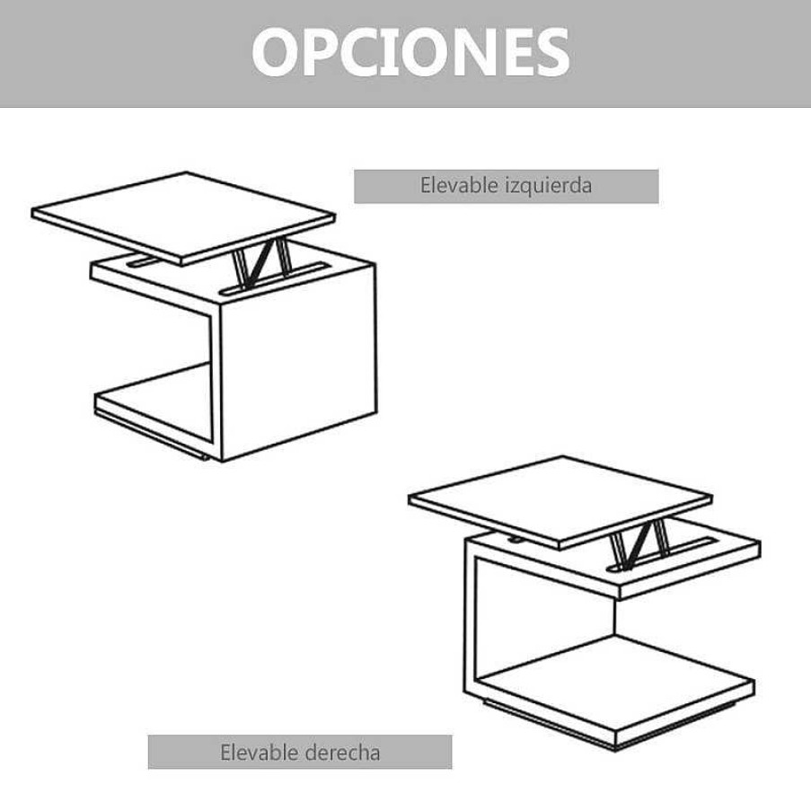 Sal N Disemobel Mesas De Centro | Mesa De Centro Elevable Con Ruedas Tajo