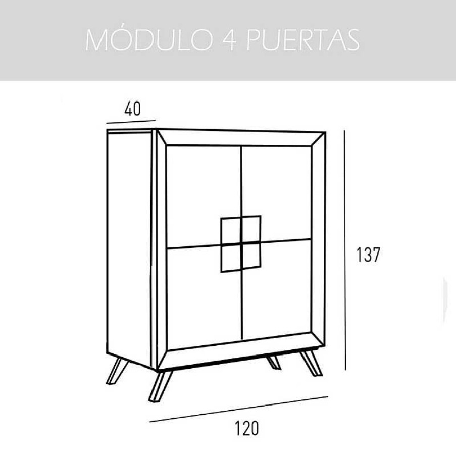Sal N Disemobel | Aparador 4 Puertas Cloe Sevilla